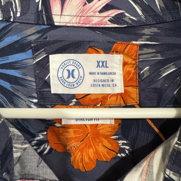Hurley Hawaiian Print Stretch Fit Button Down Shirt - Picture 2 of 5